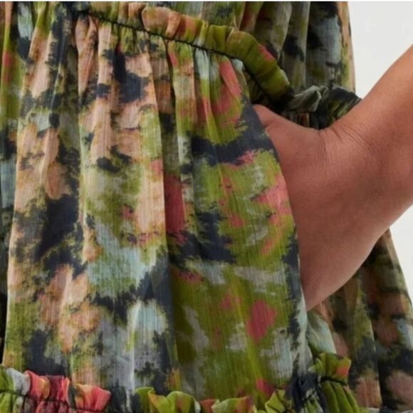 Free People Julianna Misty Maxi Open Back Dress Oversized size L - Picture 5 of 12